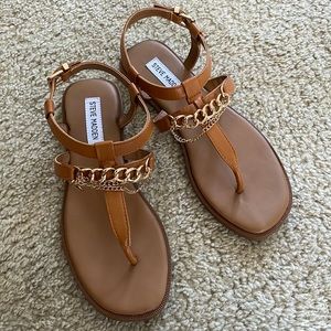 New Steve Madden Azalia tan leather sandals size 8